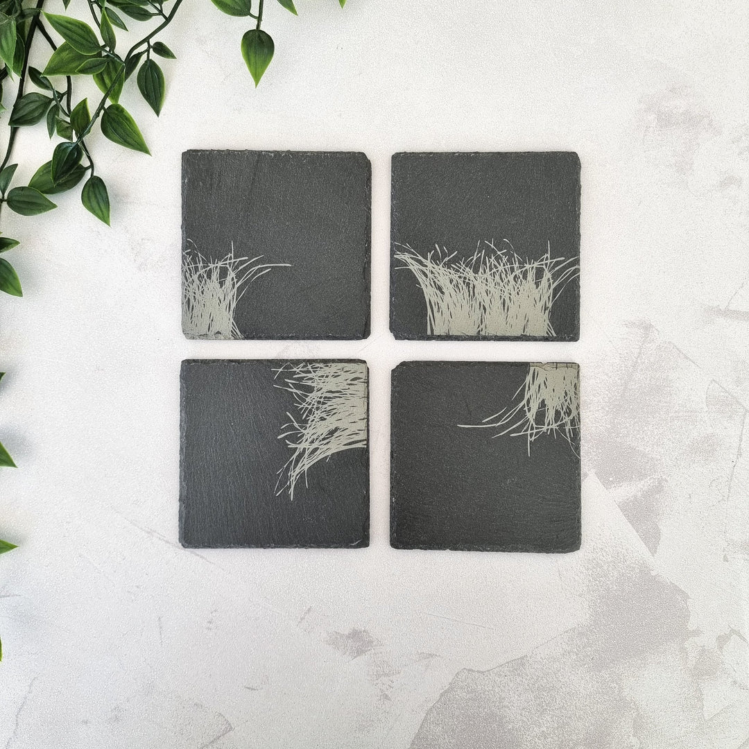 Tuft of Grass Slate Coasters - TilleyTree