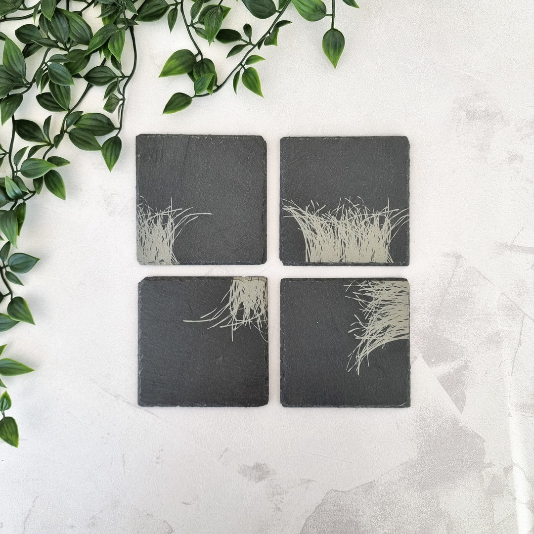 Tuft of Grass Slate Coasters - TilleyTree