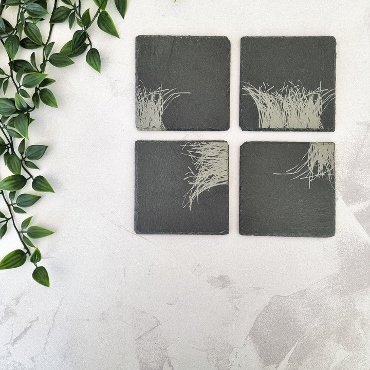 Tuft of Grass Slate Coasters - TilleyTree