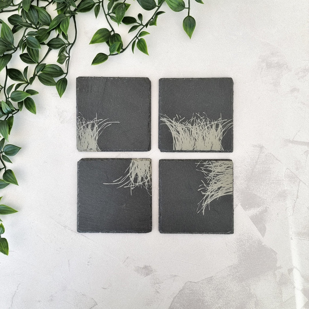 Tuft of Grass Slate Coasters - TilleyTree