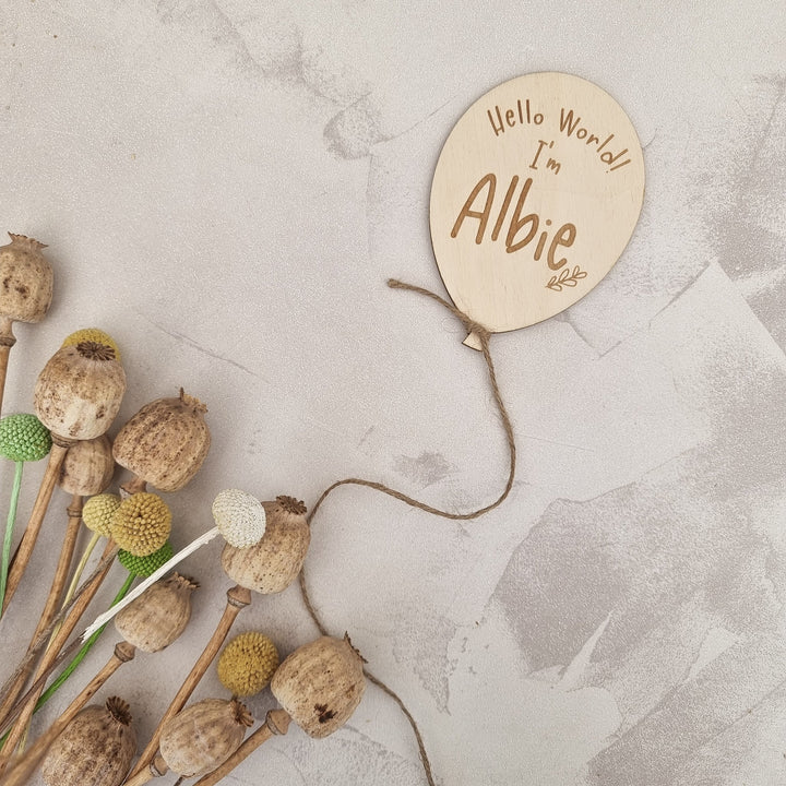 Welcome Name Sign - Balloon - Scandi Style - TilleyTree