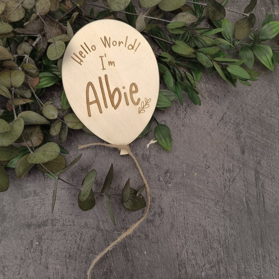 Welcome Name Sign - Balloon - Scandi Style - TilleyTree