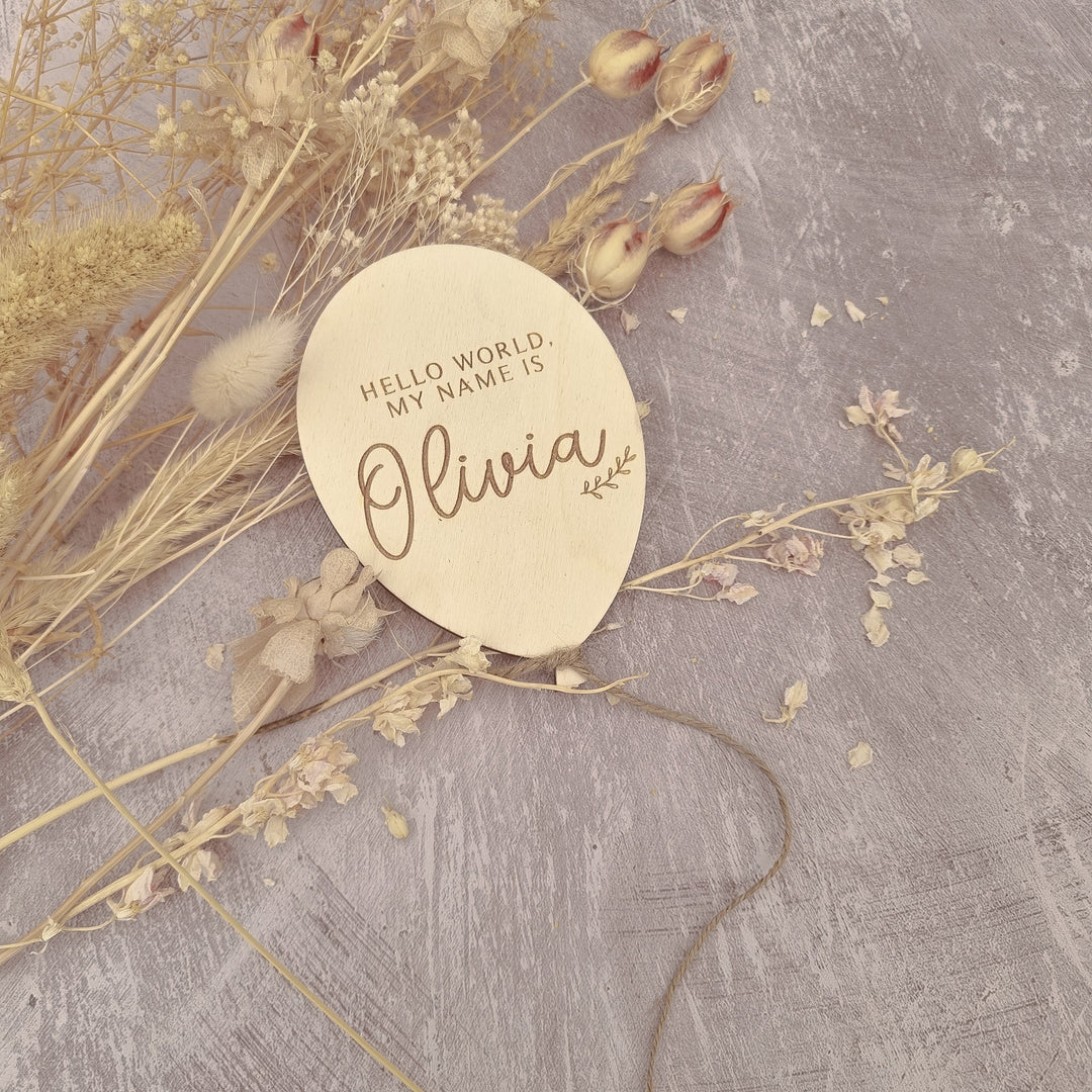 Welcome Name Sign - Balloon - Script Font II - TilleyTree