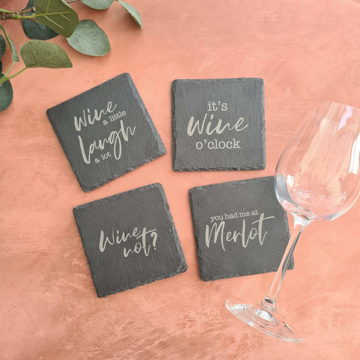 Wine Themed Slate Coasters