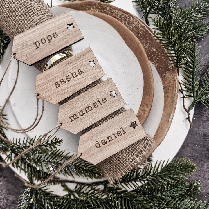 Wooden Christmas Tags | Typewriter Font - TilleyTree
